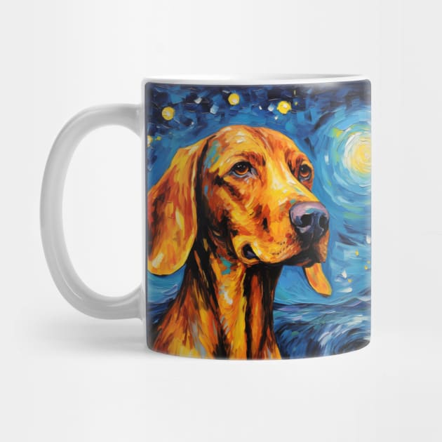 Redbone coonhound Painted in Starry Night style by NatashaCuteShop